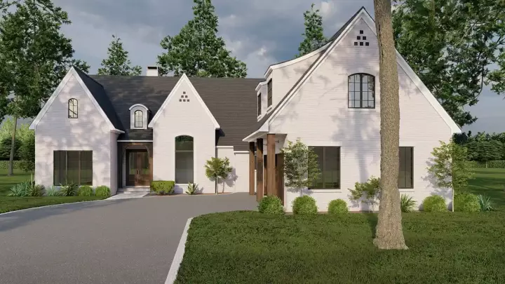 European house plans 12-1722 - front exterior, 2,998 sq ft, 3 bed, 3 bath house plans | Monster House Plans