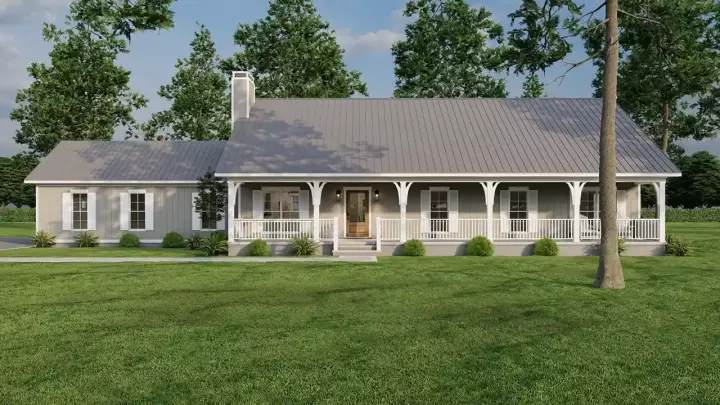 Ranch house plans 12-1727 - front exterior, 2,313 sq ft, 3 bed, 2 bath house plans | Monster House Plans