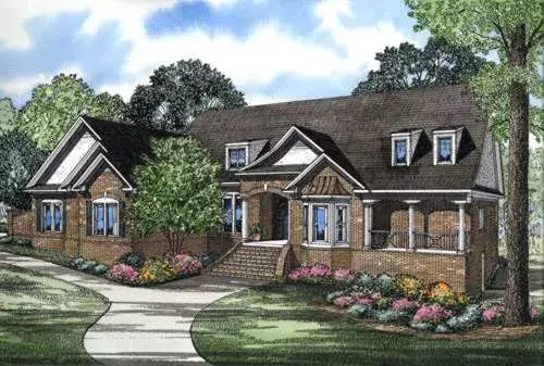 European house plans 12-176 - front exterior, 4,532 sq ft, 3 bed, 3 bath house plans | Monster House Plans