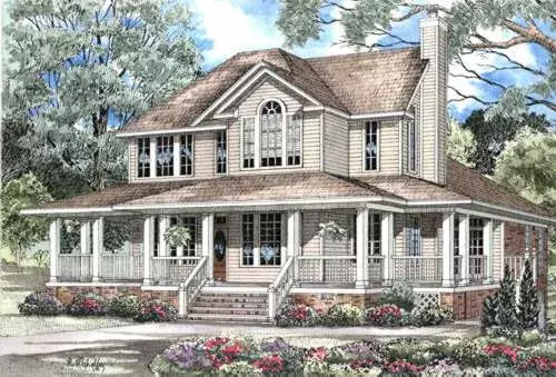 Farmhouse house plans 12-178 - front exterior, 3,435 sq ft, 3 bed, 3 bath house plans | Monster House Plans
