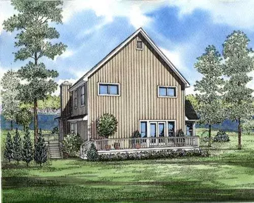 Contemporary house plans 12-188 - front exterior, 2,054 sq ft, 3 bed, 2 bath house plans | Monster House Plans