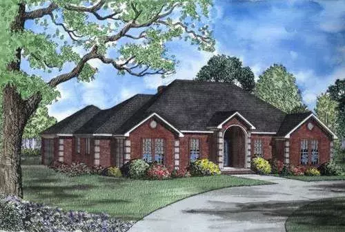 European house plans 12-195 - front exterior, 3,139 sq ft, 4 bed, 2 bath house plans | Monster House Plans