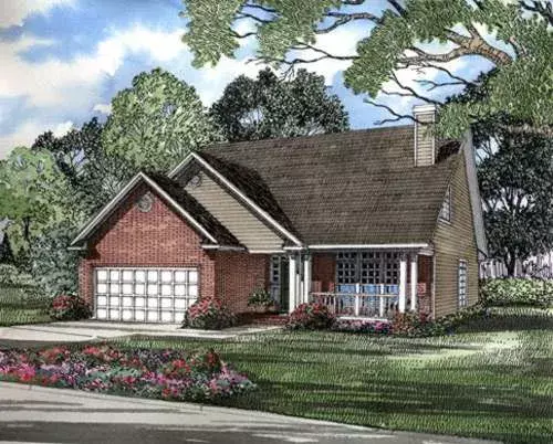 Southern house plans 12-196 - front exterior, 2,078 sq ft, 3 bed, 3 bath house plans | Monster House Plans