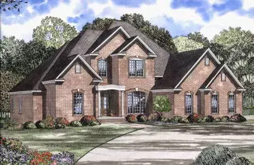 Traditional house plans 12-200 - front exterior, 4,022 sq ft, 5 bed, 4 bath house plans | Monster House Plans