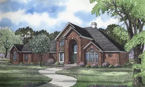 European house plans 12-211 - front exterior, 4,873 sq ft, 4 bed, 4 bath house plans | Monster House Plans