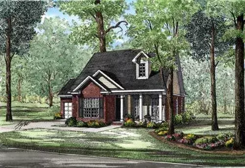 Country house plans 12-226 - front exterior, 1,281 sq ft, 3 bed, 2 bath house plans | Monster House Plans
