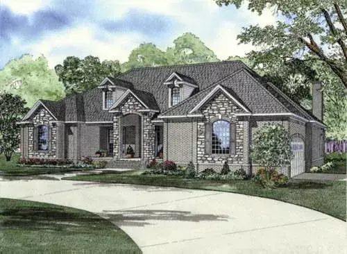 European house plans 12-241 - front exterior, 3,901 sq ft, 3 bed, 4 bath house plans | Monster House Plans