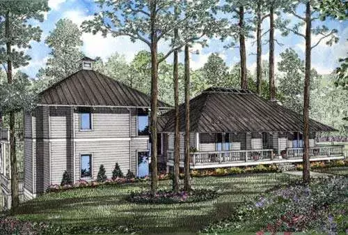 Contemporary house plans 12-246 - front exterior, 2,610 sq ft, 2 bed, 2 bath house plans | Monster House Plans