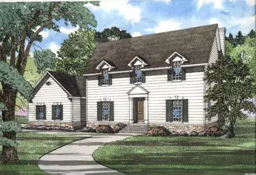 Early American house plans 12-258 - front exterior, 3,278 sq ft, 4 bed, 3 bath house plans | Monster House Plans