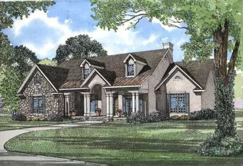 Country house plans 12-260 - front exterior, 2,742 sq ft, 4 bed, 2 bath house plans | Monster House Plans