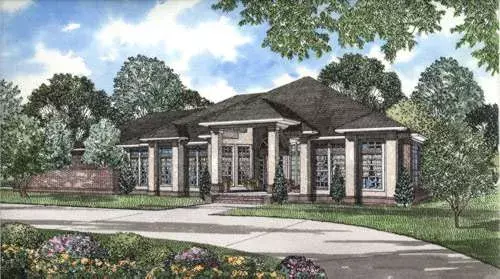 Contemporary house plans 12-264 - front exterior, 3,391 sq ft, 3 bed, 2 bath house plans | Monster House Plans