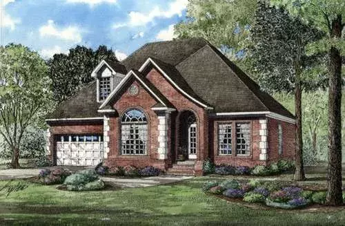 European house plans 12-275 - front exterior, 1,990 sq ft, 3 bed, 2 bath house plans | Monster House Plans