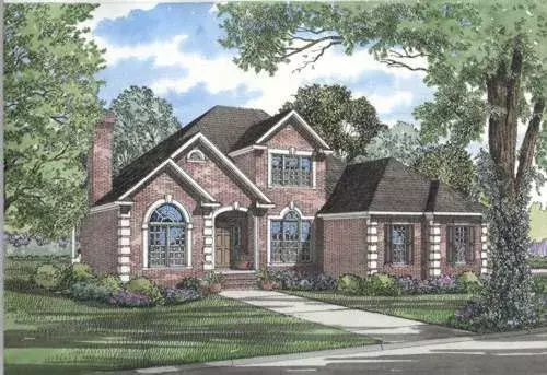 European house plans 12-277 - front exterior, 2,784 sq ft, 4 bed, 2 bath house plans | Monster House Plans