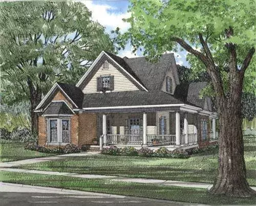 Southern house plans 12-283 - front exterior, 1,927 sq ft, 3 bed, 2 bath house plans | Monster House Plans