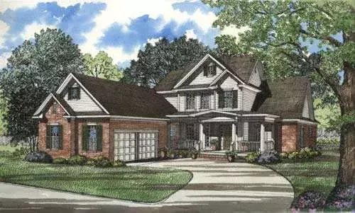 Traditional house plans 12-287 - front exterior, 3,206 sq ft, 4 bed, 3 bath house plans | Monster House Plans