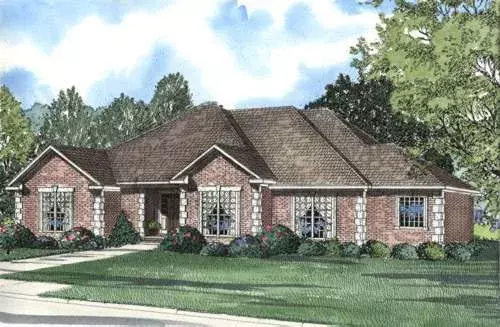 European house plans 12-293 - front exterior, 2,540 sq ft, 4 bed, 3 bath house plans | Monster House Plans