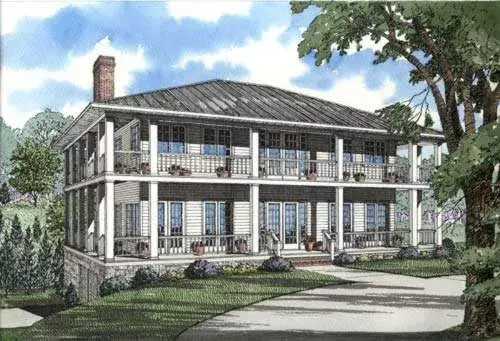 Southern house plans 12-296 - front exterior, 3,060 sq ft, 3 bed, 3 bath house plans | Monster House Plans