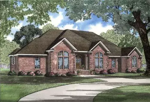 European house plans 12-299 - front exterior, 2,742 sq ft, 3 bed, 2 bath house plans | Monster House Plans
