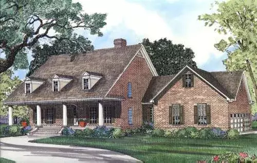 Southern house plans 12-303 - front exterior, 2,476 sq ft, 4 bed, 3 bath house plans | Monster House Plans