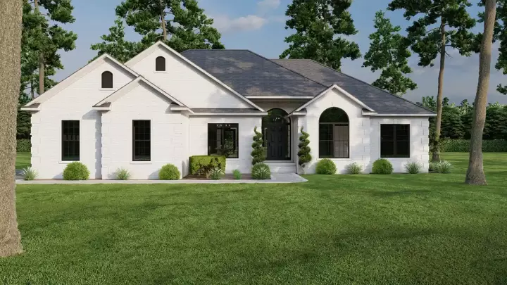 Traditional house plans 12-304 - front exterior, 1,989 sq ft, 4 bed, 3 bath house plans | Monster House Plans