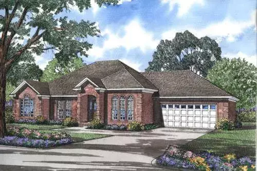 European house plans 12-307 - front exterior, 1,994 sq ft, 3 bed, 2 bath house plans | Monster House Plans