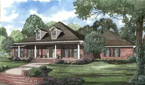Southern house plans 12-309 - front exterior, 3,474 sq ft, 4 bed, 5 bath house plans | Monster House Plans