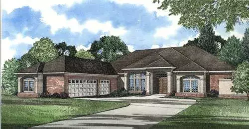 European house plans 12-310 - front exterior, 3,554 sq ft, 3 bed, 3 bath house plans | Monster House Plans