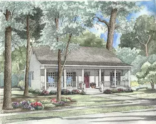 Country house plans 12-319 - front exterior, 1,381 sq ft, 3 bed, 2 bath house plans | Monster House Plans