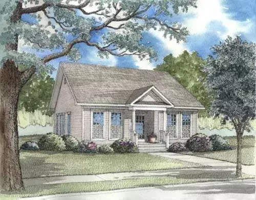 Country house plans 12-320 - front exterior, 1,260 sq ft, 3 bed, 2 bath house plans | Monster House Plans