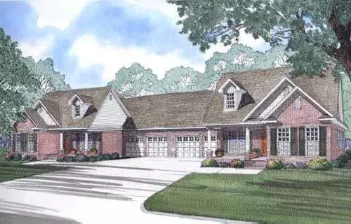 Traditional house plans 12-330 - front exterior, 2,904 sq ft, 6 bed, 4 bath house plans | Monster House Plans