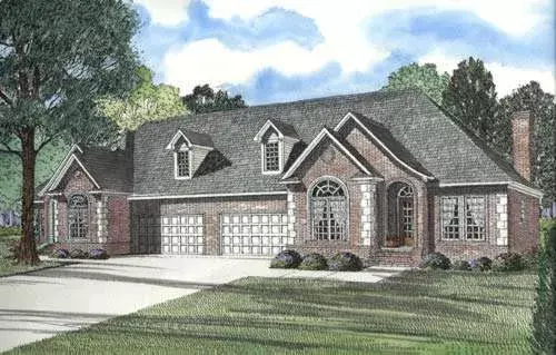 European house plans 12-332 - front exterior, 3,620 sq ft, 6 bed, 4 bath house plans | Monster House Plans