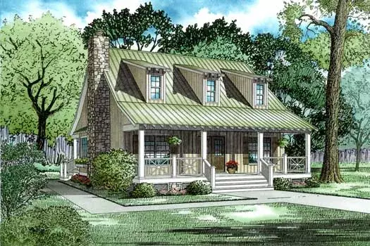 Country house plans 12-337 - front exterior, 1,544 sq ft, 3 bed, 2 bath house plans | Monster House Plans