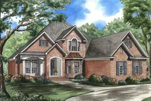 European house plans 12-355 - front exterior, 2,949 sq ft, 3 bed, 3 bath house plans | Monster House Plans