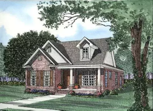 Southern house plans 12-367 - front exterior, 1,445 sq ft, 3 bed, 2 bath house plans | Monster House Plans