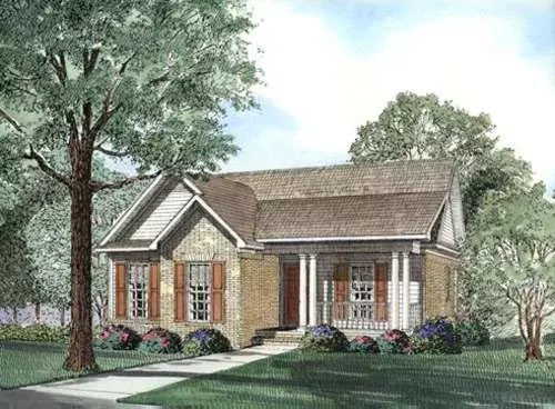 Country house plans 12-368 - front exterior, 1,449 sq ft, 3 bed, 2 bath house plans | Monster House Plans