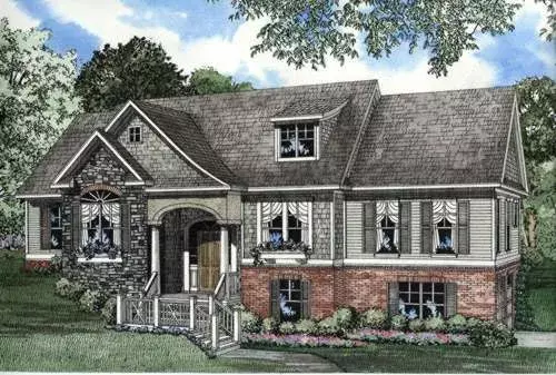 French Country house plans 12-391 - front exterior, 2,495 sq ft, 4 bed, 2 bath house plans | Monster House Plans