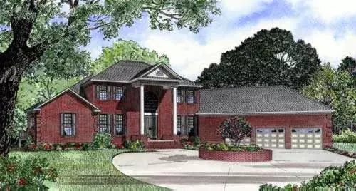 Georgian house plans 12-397 - front exterior, 5,050 sq ft, 5 bed, 3 bath house plans | Monster House Plans