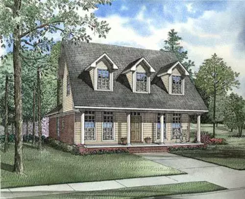 Southern house plans 12-405 - front exterior, 1,543 sq ft, 3 bed, 2 bath house plans | Monster House Plans