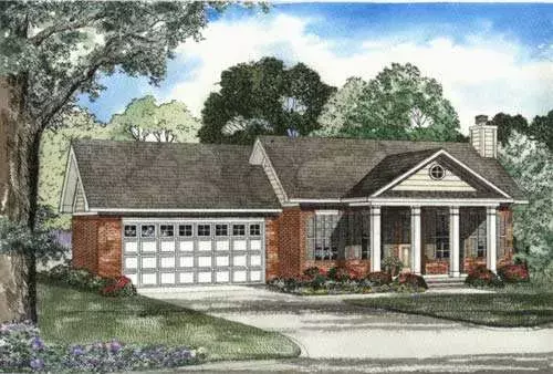 Georgian house plans 12-439 - front exterior, 1,169 sq ft, 2 bed, 2 bath house plans | Monster House Plans