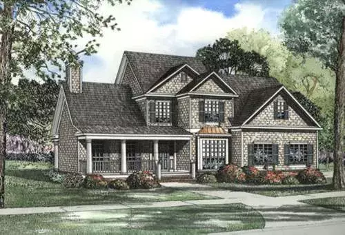 Traditional house plans 12-442 - front exterior, 3,248 sq ft, 5 bed, 3 bath house plans | Monster House Plans