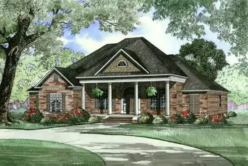 Southern house plans 12-446 - front exterior, 2,556 sq ft, 4 bed, 3 bath house plans | Monster House Plans