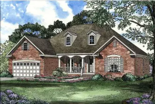 Southern house plans 12-450 - front exterior, 1,965 sq ft, 4 bed, 2 bath house plans | Monster House Plans