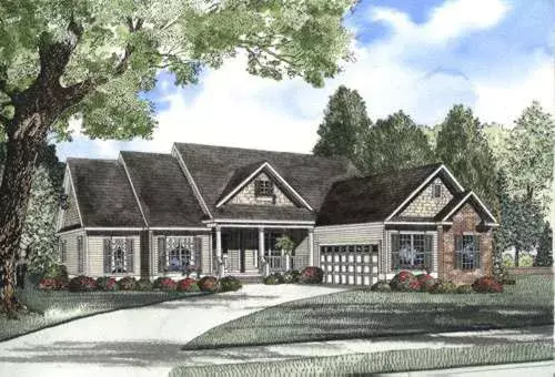Traditional house plans 12-452 - front exterior, 2,379 sq ft, 5 bed, 4 bath house plans | Monster House Plans