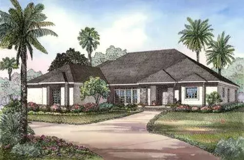Florida house plans 12-458 - front exterior, 3,021 sq ft, 4 bed, 3 bath house plans | Monster House Plans