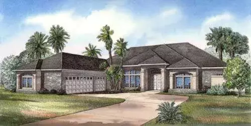 Mediterranean house plans 12-464 - front exterior, 3,654 sq ft, 3 bed, 3 bath house plans | Monster House Plans