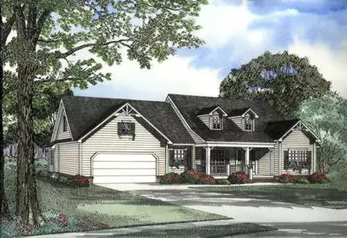 Country house plans 12-468 - front exterior, 2,169 sq ft, 4 bed, 2 bath house plans | Monster House Plans