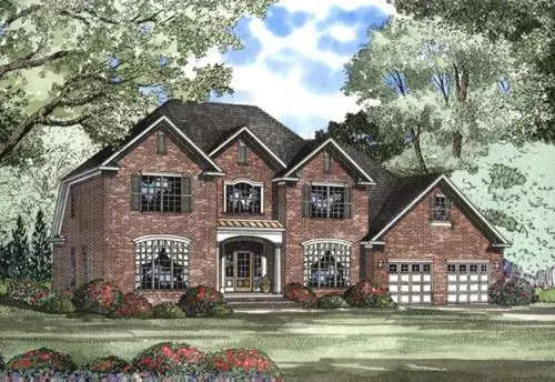 Traditional house plans 12-470 - front exterior, 3,283 sq ft, 5 bed, 2 bath house plans | Monster House Plans