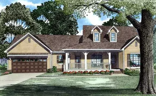 Country house plans 12-473 - front exterior, 1,813 sq ft, 3 bed, 2 bath house plans | Monster House Plans