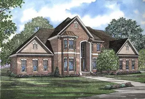 European house plans 12-488 - front exterior, 4,461 sq ft, 5 bed, 4 bath house plans | Monster House Plans
