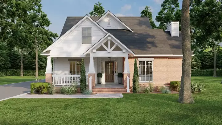 Bungalow house plans 12-494 - front exterior, 2,146 sq ft, 3 bed, 2 bath house plans | Monster House Plans